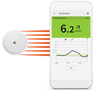 libre sensor met resultaat op smartphone